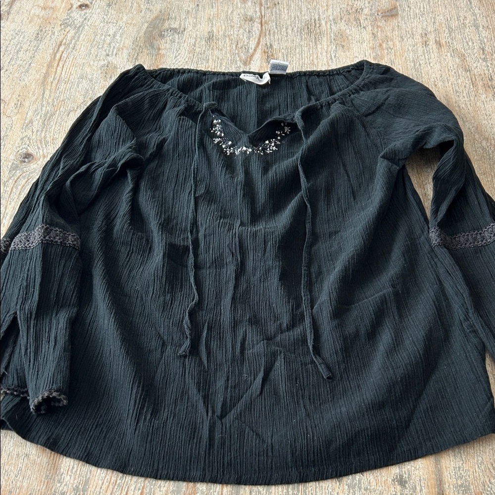 Vintage Gauze  Black Women's Top